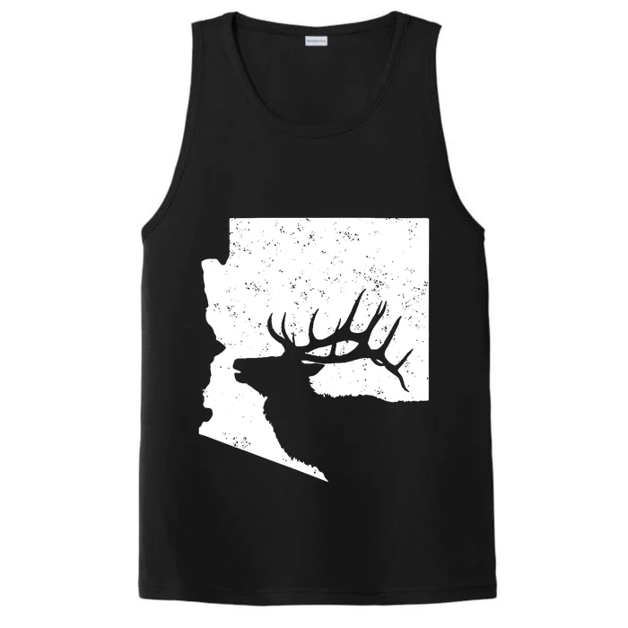 Arizona Elk Hunting Bull Elk Az State Shape Performance Tank