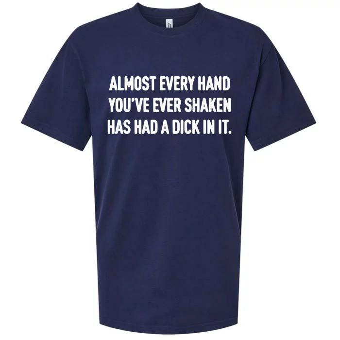 Almost Every Hand You’Ve Ever Shaken Has Had A Dick In It Sueded Cloud Jersey T-Shirt