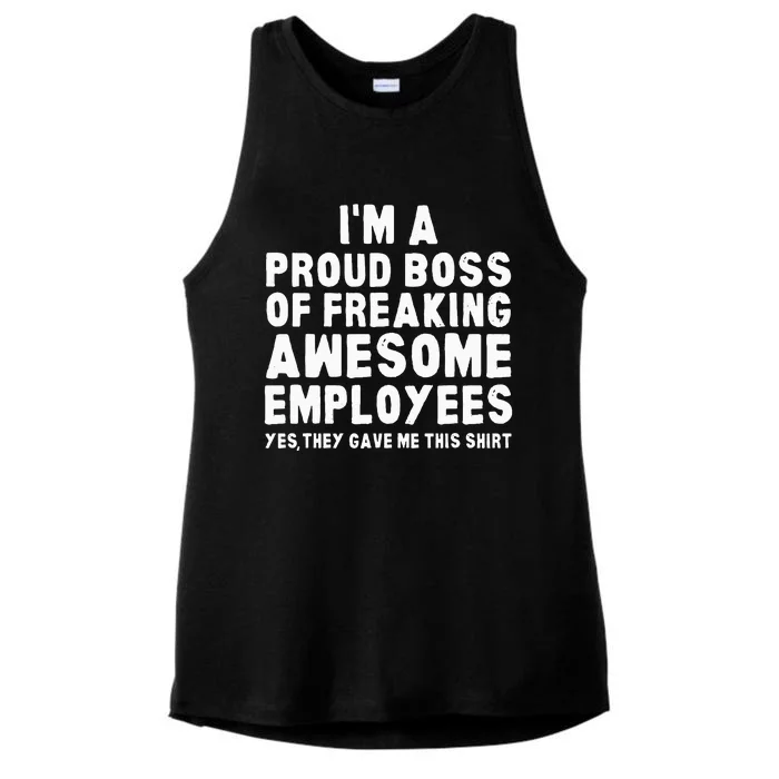 Awesome Employees I'm A Proud Boss Of Freaking Ladies Tri-Blend Wicking Tank