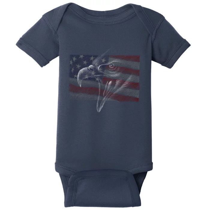 American Eagle Illustration Art Baby Bodysuit