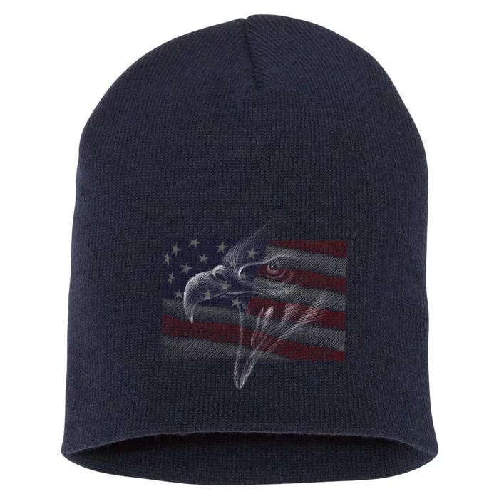 American Eagle Illustration Art Short Acrylic Beanie