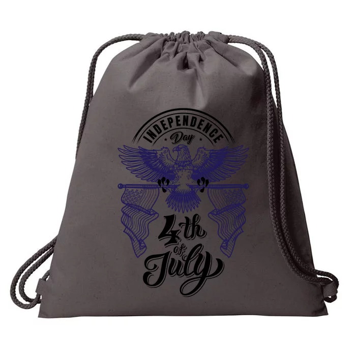 American Eagle Independence Day Celebration Drawstring Bag