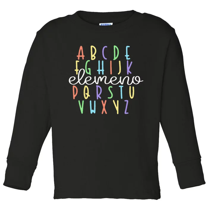 ABC Elemeno Kindergarten Teacher Cute Gifts Back to School Toddler Long Sleeve Shirt