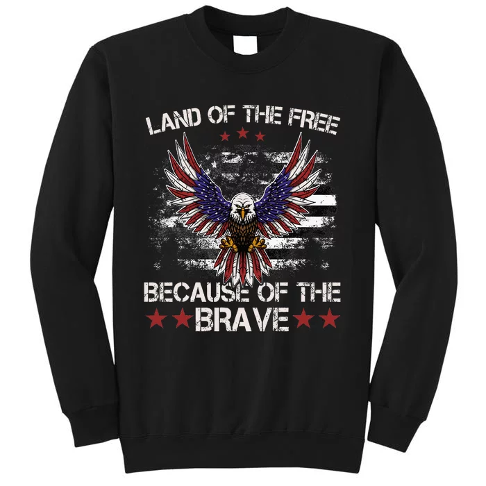 America Eagle Land Of The Free Because Of The Brave Tall Sweatshirt