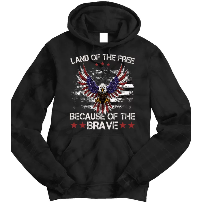 America Eagle Land Of The Free Because Of The Brave Tie Dye Hoodie