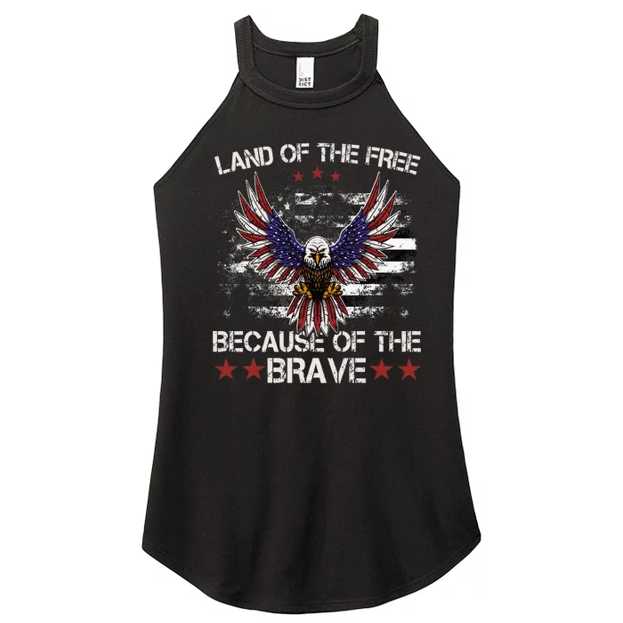 America Eagle Land Of The Free Because Of The Brave Women’s Perfect Tri Rocker Tank