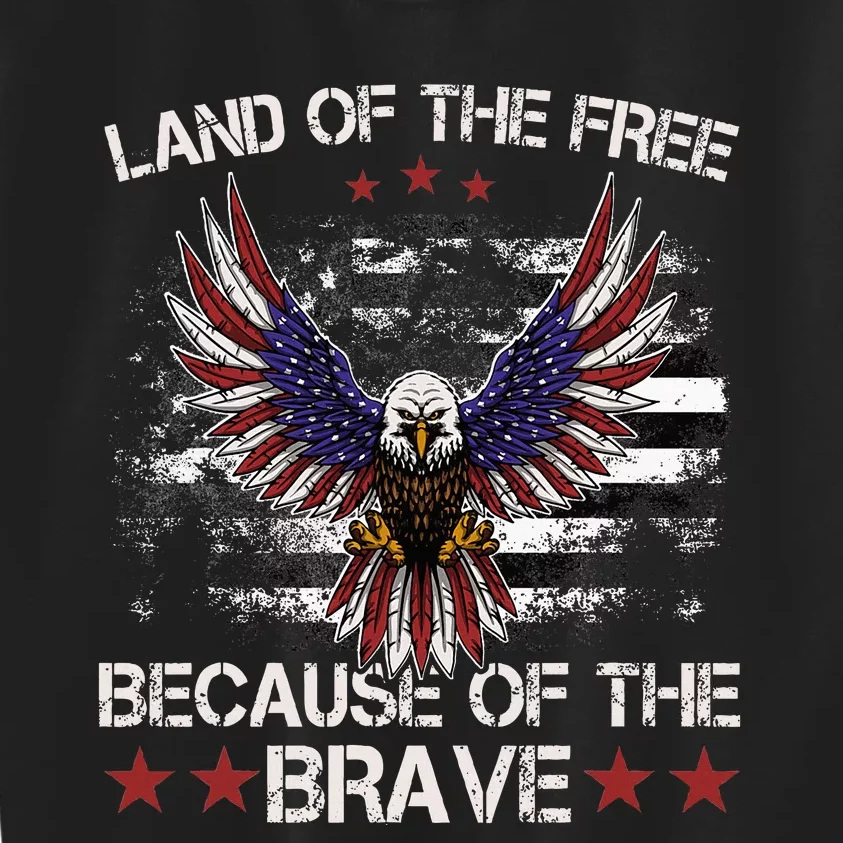 America Eagle Land Of The Free Because Of The Brave Kids Sweatshirt