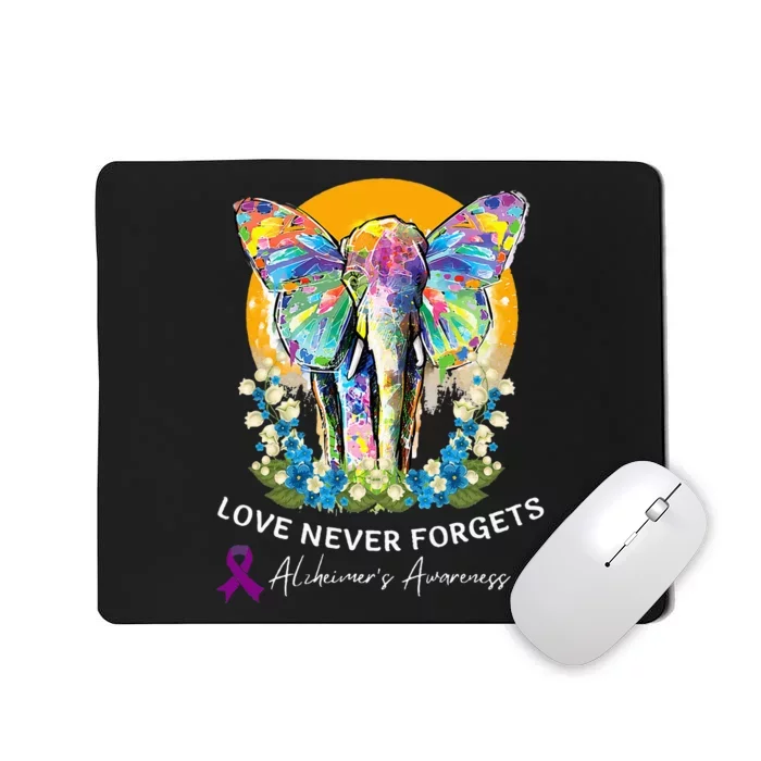 Alzheimer Elephant Love Never Forgets Alzheimer’s Awareness Mousepad