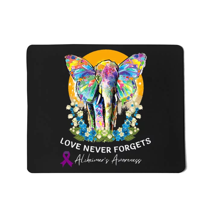 Alzheimer Elephant Love Never Forgets Alzheimer’s Awareness Mousepad