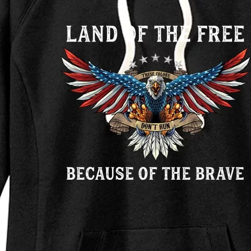 America Eagle Land Of The Free Cool Gift Women's Fleece Hoodie