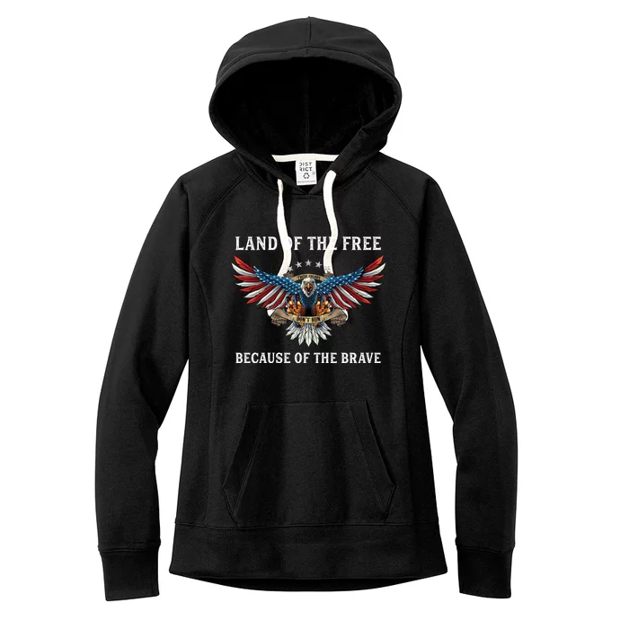 America Eagle Land Of The Free Cool Gift Women's Fleece Hoodie