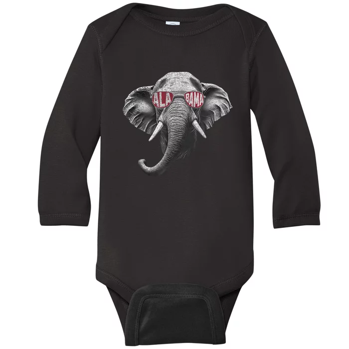 Alabama Elephant Lovers Baby Long Sleeve Bodysuit