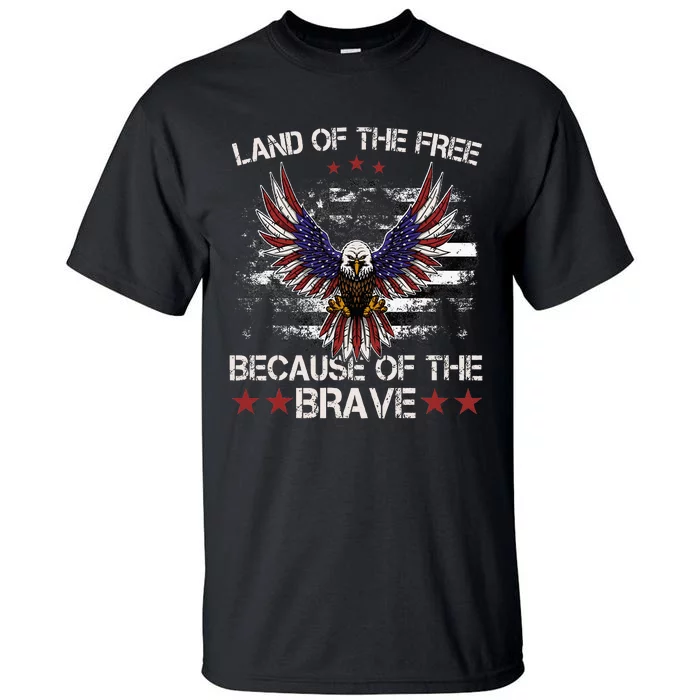 America Eagle Land Of The Free Because Of The Brave Tall T-Shirt