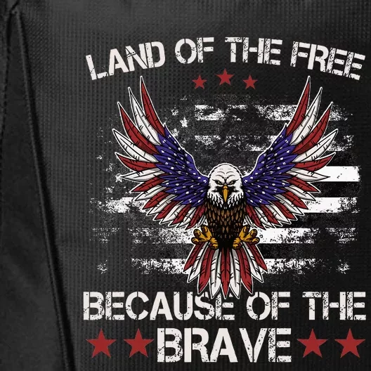 America Eagle Land Of The Free Because Of The Brave City Backpack