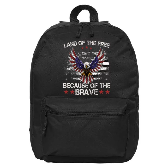 America Eagle Land Of The Free Because Of The Brave 16 in Basic Backpack