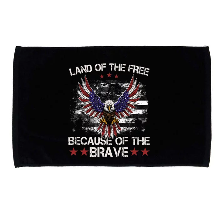 America Eagle Land Of The Free Because Of The Brave Microfiber Hand Towel