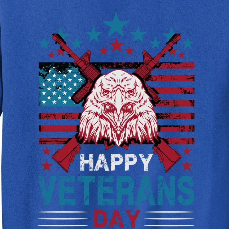 America Eagle Military Patriotic Veterans Day Gift Tall Sweatshirt