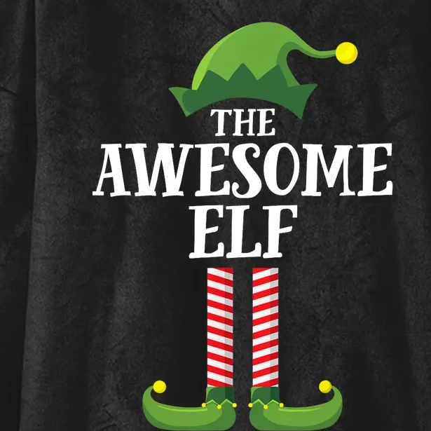 Awesome Elf Matching Family Group Christmas Party Hooded Wearable Blanket