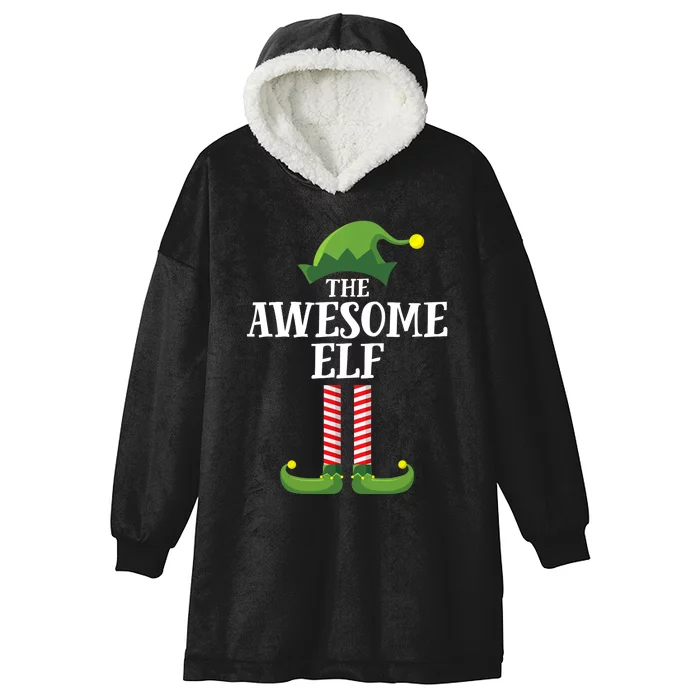 Awesome Elf Matching Family Group Christmas Party Hooded Wearable Blanket