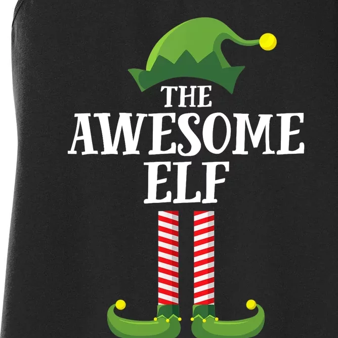 Awesome Elf Matching Family Group Christmas Party Women's Racerback Tank