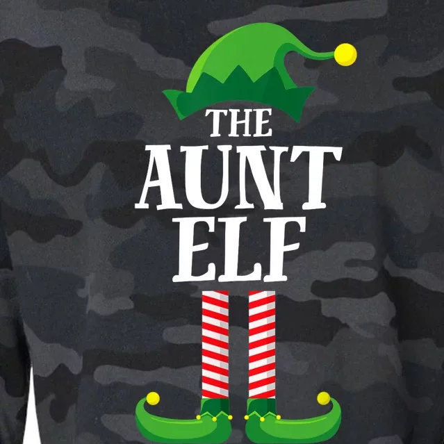 Aunt Elf Matching Family Group Christmas Party Cropped Pullover Crew