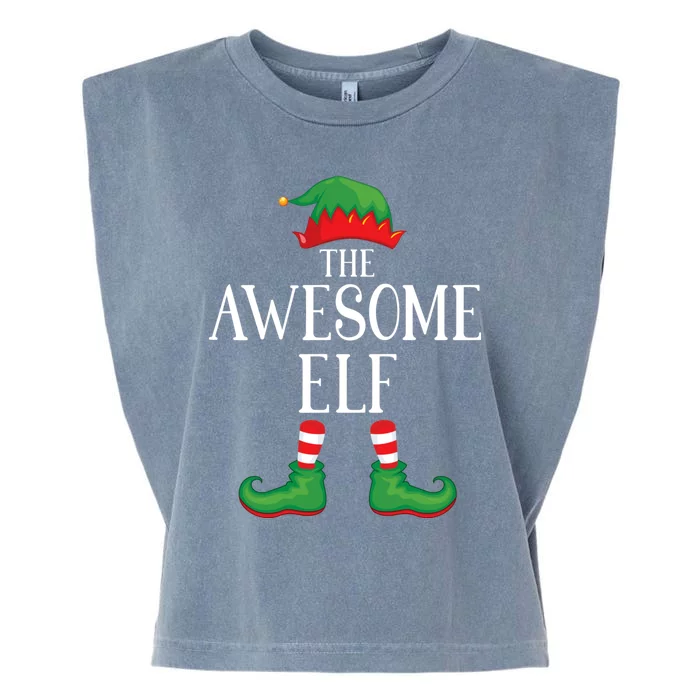 Awesome Elf Matching Group Xmas Funny Family Christmas Garment-Dyed Women's Muscle Tee