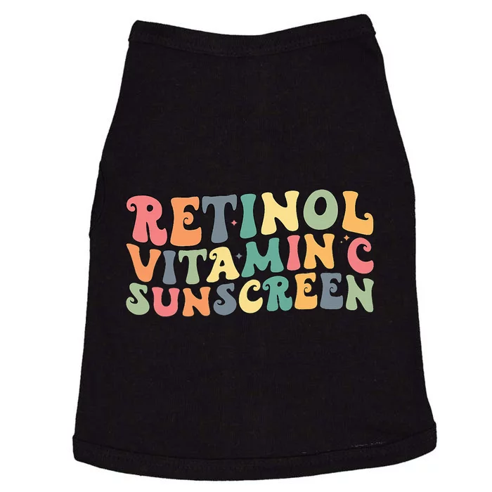 Aesthetic Esthetician Nurse Retinol Vitamin C And Sunscreen Doggie Tank