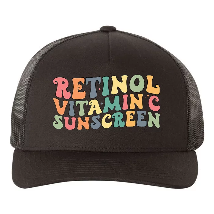 Aesthetic Esthetician Nurse Retinol Vitamin C And Sunscreen Yupoong Adult 5-Panel Trucker Hat