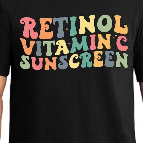 Aesthetic Esthetician Nurse Retinol Vitamin C And Sunscreen Pajama Set