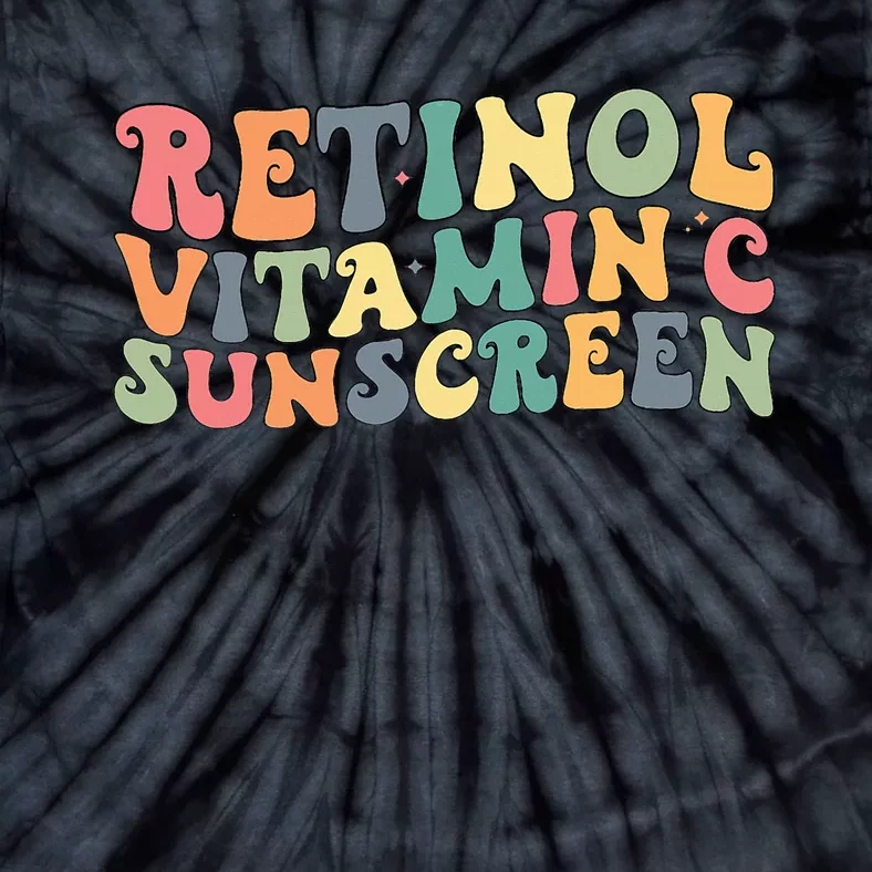 Aesthetic Esthetician Nurse Retinol Vitamin C And Sunscreen Tie-Dye T-Shirt