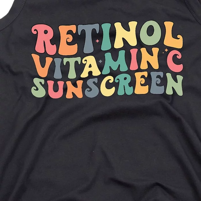 Aesthetic Esthetician Nurse Retinol Vitamin C And Sunscreen Tank Top