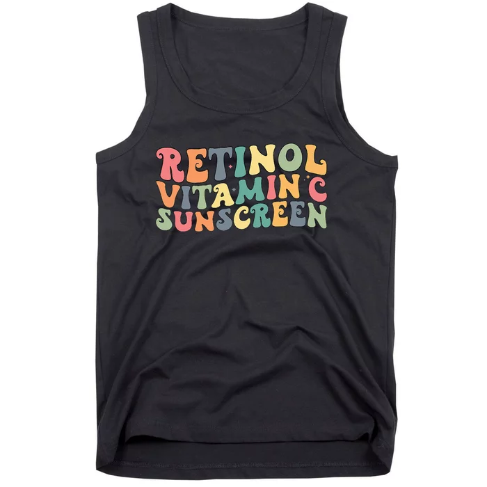 Aesthetic Esthetician Nurse Retinol Vitamin C And Sunscreen Tank Top