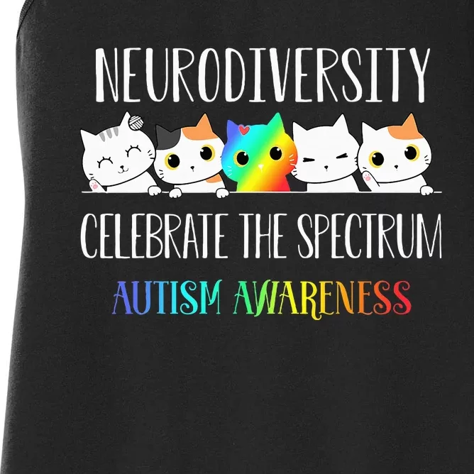 Autism Embrace Neurodiversity Celebrate The Spectrum Cat Women's Racerback Tank