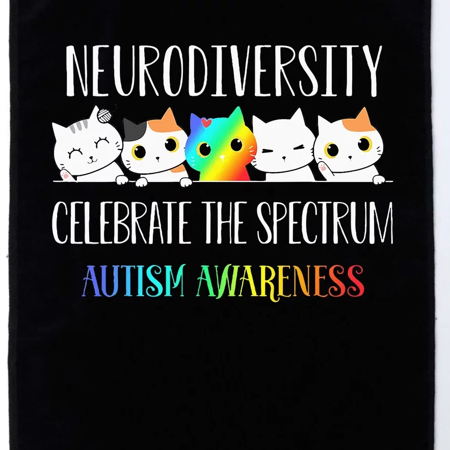 Autism Embrace Neurodiversity Celebrate The Spectrum Cat Platinum Collection Golf Towel