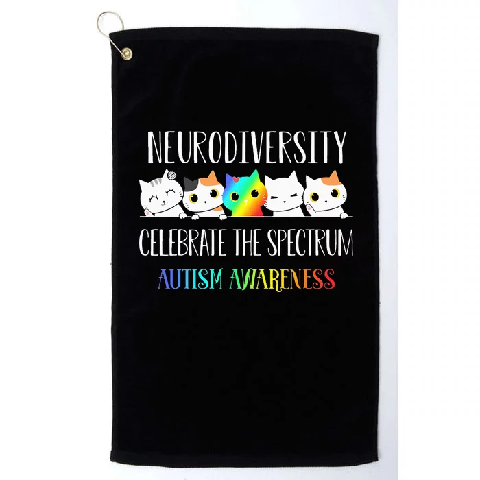 Autism Embrace Neurodiversity Celebrate The Spectrum Cat Platinum Collection Golf Towel