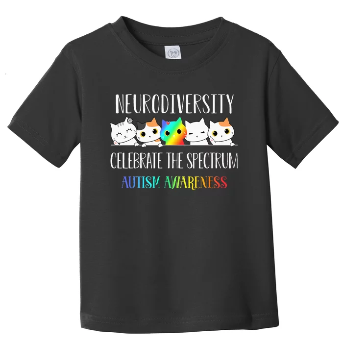 Autism Embrace Neurodiversity Celebrate The Spectrum Cat Toddler T-Shirt