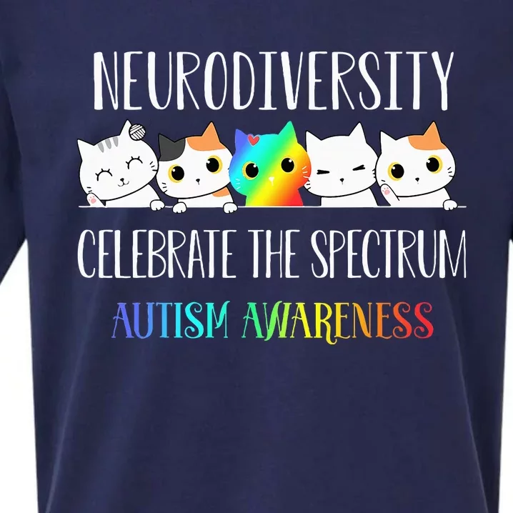 Autism Embrace Neurodiversity Celebrate The Spectrum Cat Sueded Cloud Jersey T-Shirt