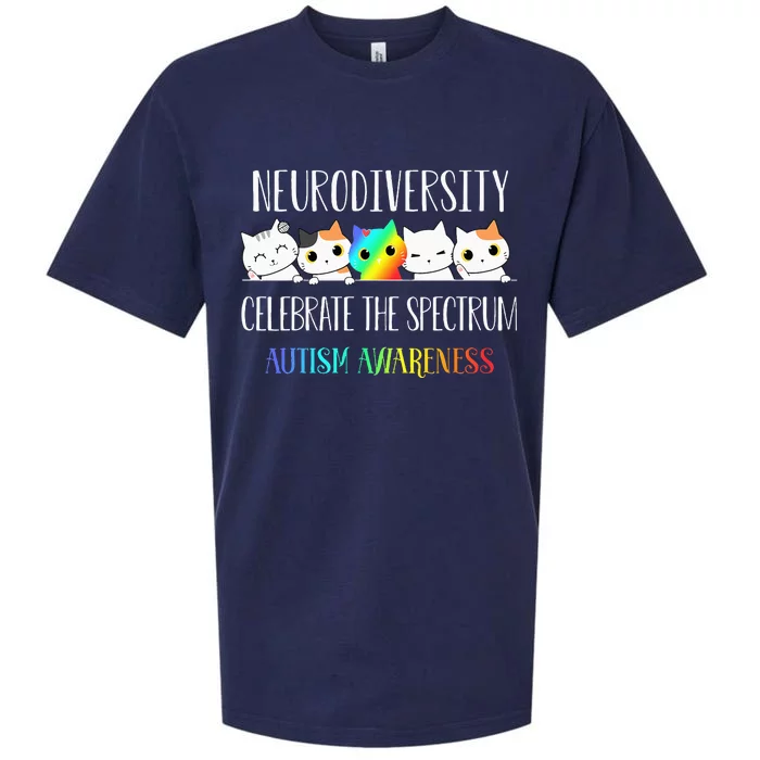 Autism Embrace Neurodiversity Celebrate The Spectrum Cat Sueded Cloud Jersey T-Shirt