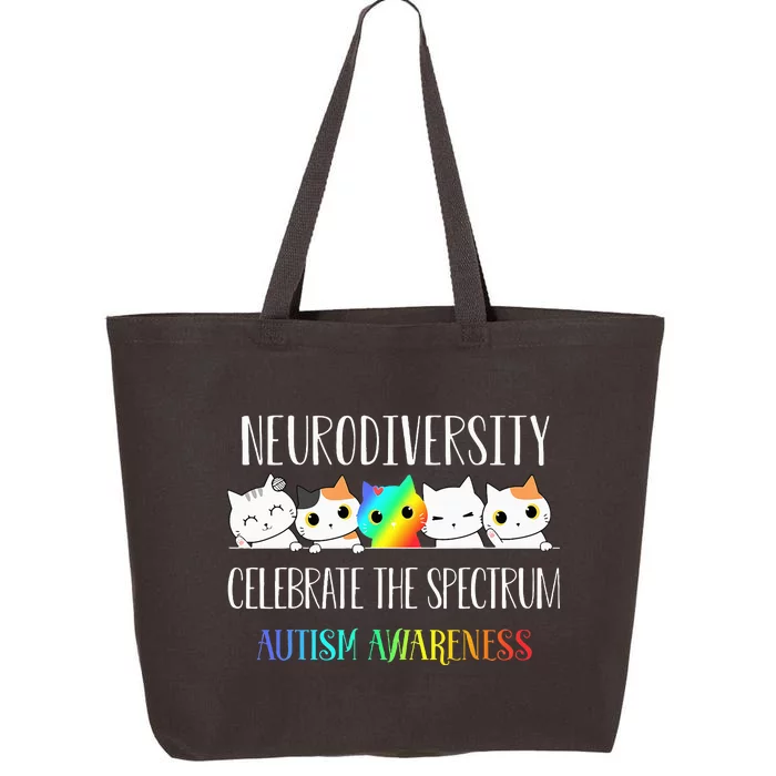 Autism Embrace Neurodiversity Celebrate The Spectrum Cat 25L Jumbo Tote