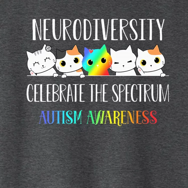 Autism Embrace Neurodiversity Celebrate The Spectrum Cat Women's Crop Top Tee