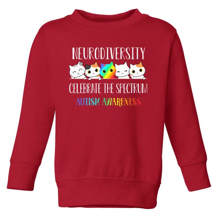 Autism Embrace Neurodiversity Celebrate The Spectrum Cat Toddler Sweatshirt