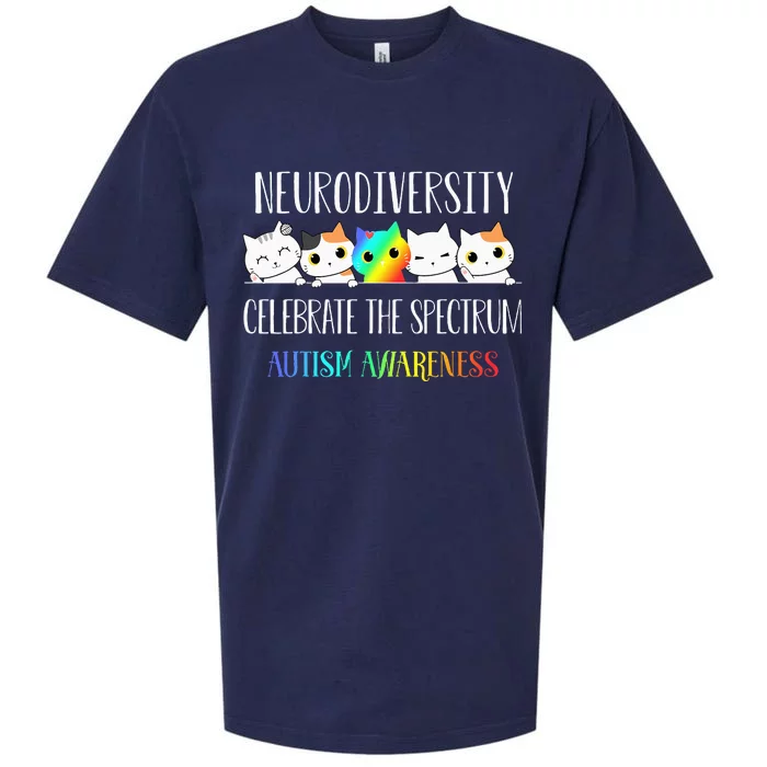 Autism Embrace Neurodiversity Celebrate The Spectrum Cat Sueded Cloud Jersey T-Shirt