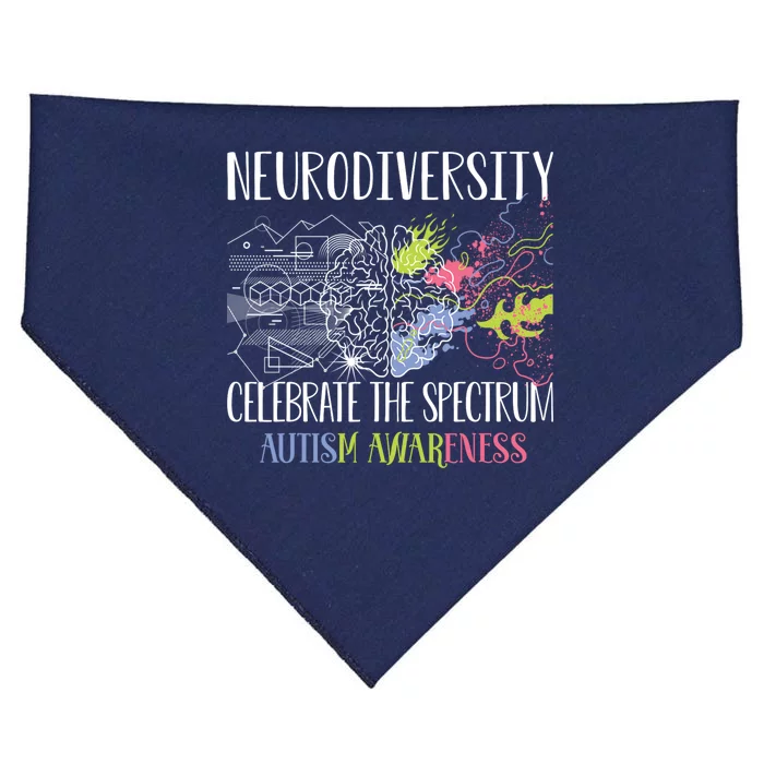 Autism Embrace Neurodiversity Celebrate The Spectrum Brain USA-Made Doggie Bandana