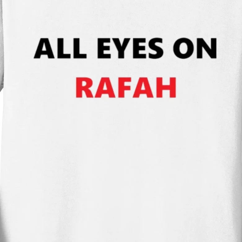 All Eyes On Rafah Gaza Palestine Kids Long Sleeve Shirt