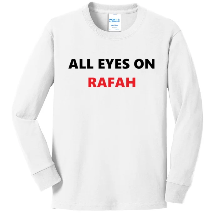 All Eyes On Rafah Gaza Palestine Kids Long Sleeve Shirt