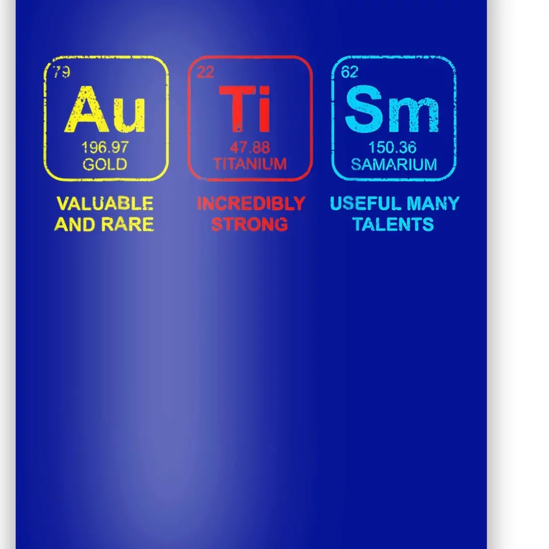 Autism Elements Periodic Table Awareness ASD  Wo kid Poster