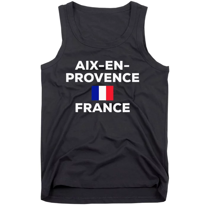 Aix En Provence France French Flag City Tourist Souvenir Tank Top