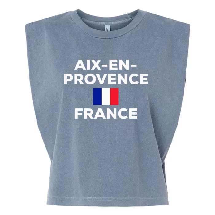 Aix En Provence France French Flag City Tourist Souvenir Garment-Dyed Women's Muscle Tee