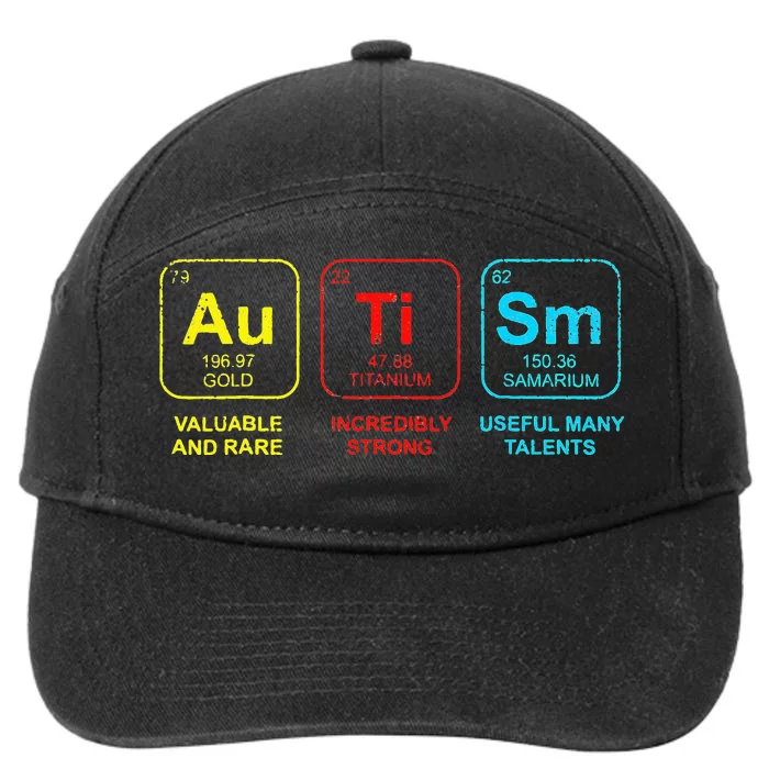 Autism Elements Periodic Table Awareness ASD 7-Panel Snapback Hat