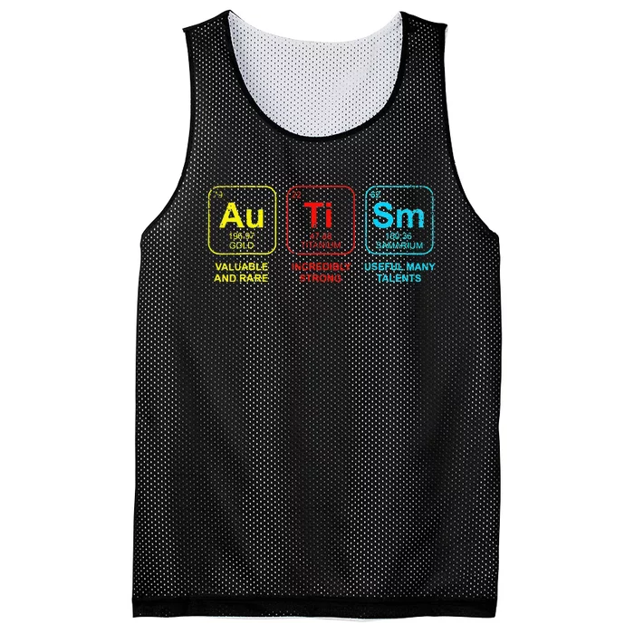 Autism Elements Periodic Table Awareness ASD Mesh Reversible Basketball Jersey Tank